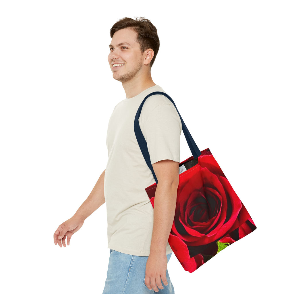 Romantic Floral Tote Bag, Stylish Grocery Bag, Perfect Gift for Mothers Day, Beach Tote, Everyday Use, AOP Red Rose Design